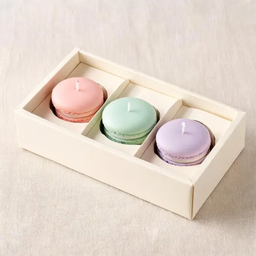Macaron candle trio
