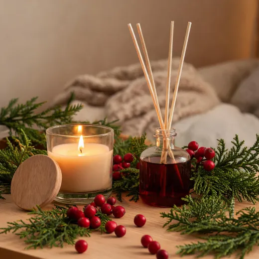 Woody fragrance candle